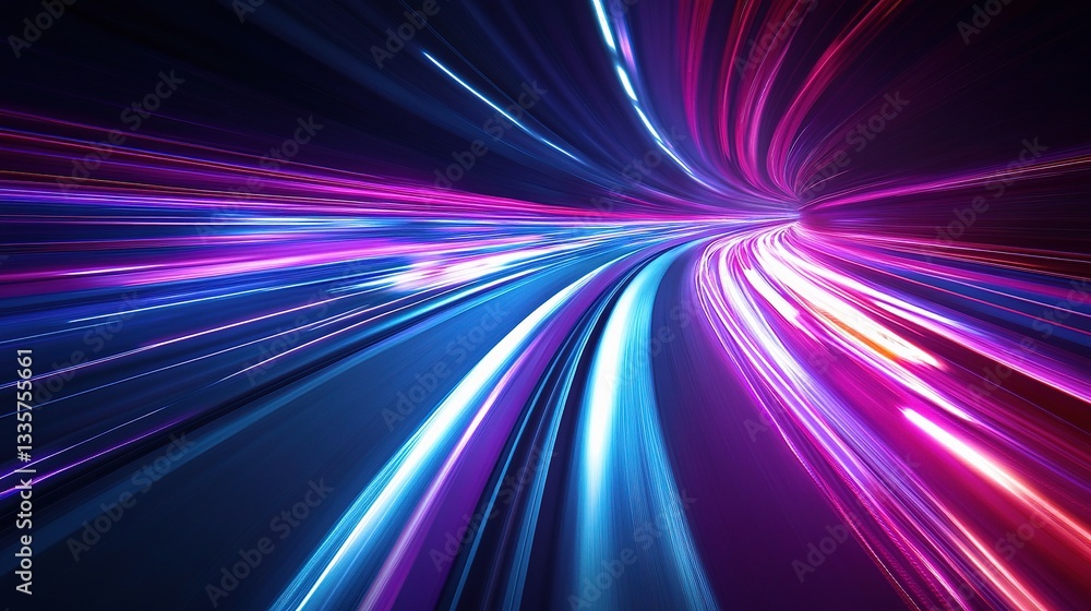 Aufkleber abstract digital tunnel: a visually captivating abstract scene, a digital tunnel with dynamic stream