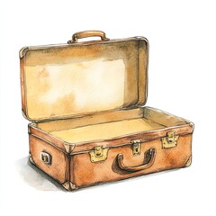 An open vintage suitcase ready for travel, evoking wanderlust and adventure.