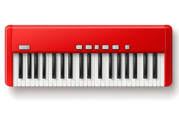 Fototapeta premium Red keyboard instrument isolated on white