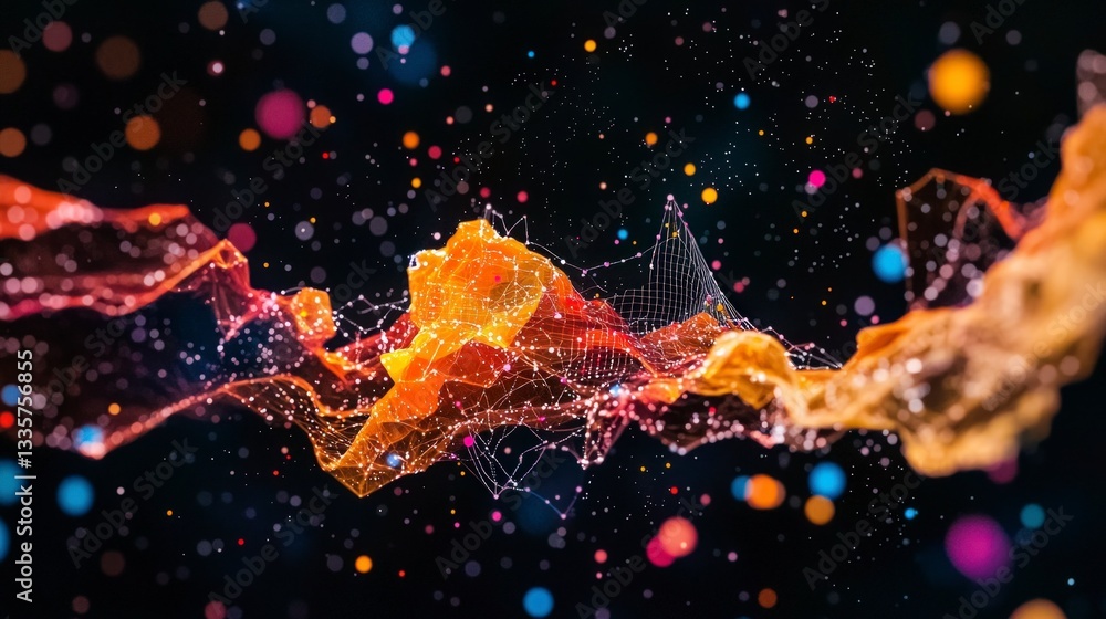 Poster abstract big data analytics infographic ai generated colorful graph chart