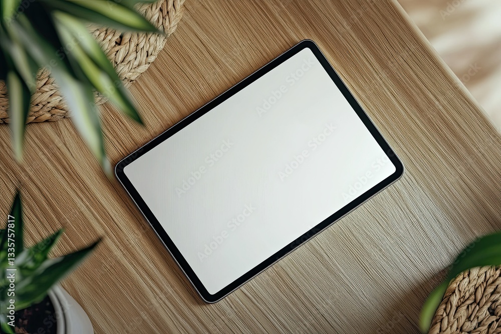 Poster flawless picture of top view tablet with minimal display