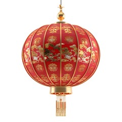 Fototapeta premium Elegant Red Lantern with Gold Patterns for Cultural Celebrations