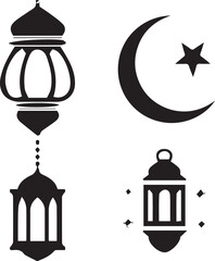 Islamic religion vector set 