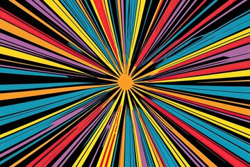 Vibrant Comic Style Radial Lines in Action-Packed Graphic Design