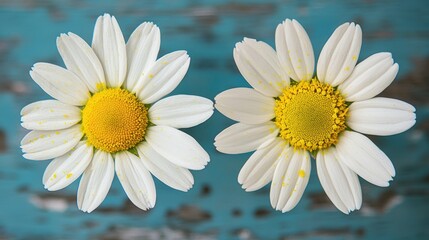 Obraz premium A labeled side-by-side comparison of Roman and German chamomile flowers.