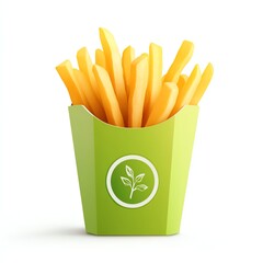 Freshly made french fries served in an eco-friendly container, perfect for any healthy dining experience.