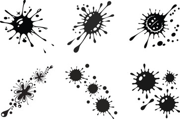 Creative Ink Splatter Bundle Abstract Art And Paw Print Designs.