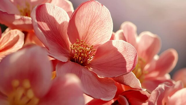 Pink crabapple flowers in bloom