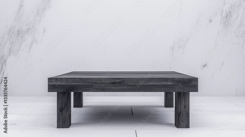 Poster dark wood tabletop minimalist product display empty surface clean background