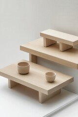 Minimalist wooden platform display