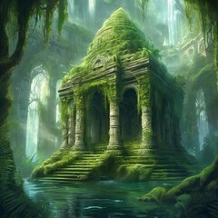 Abandoned temple in the jungle