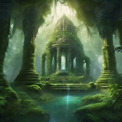 Abandoned temple in the jungle