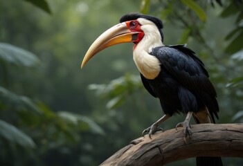 Fototapeta premium There's a big bird sitting on a branch