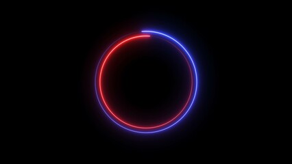 neon circle illustration on black background.