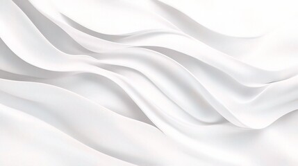 Obraz premium Elegant Silk: A pristine display of flowing white silk, artfully draped to create graceful curves and gentle folds that catch the light, embodying sophistication and luxury.