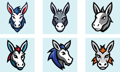 Fototapeta premium Donkey head mascot logo design vector