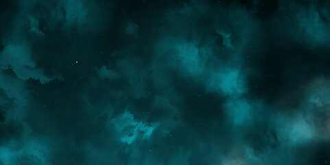 Black and teal pastel smoke abstract beautiful Background. Watercolor 5ea green grunge abstract painting stylist charming modern texture. Seamless Blue deep sea grunge texture vintage background.
