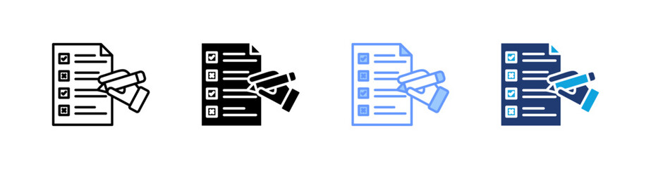 Exam Multi Style Icon Set Vector 