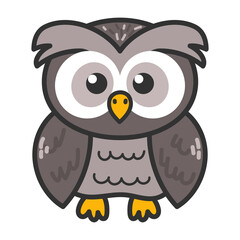 Cute Cartoon Owl Illustration. Owls birds wildlife forest animals 