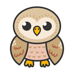 Cute Cartoon Owl Illustration. Owls birds wildlife forest animals 
