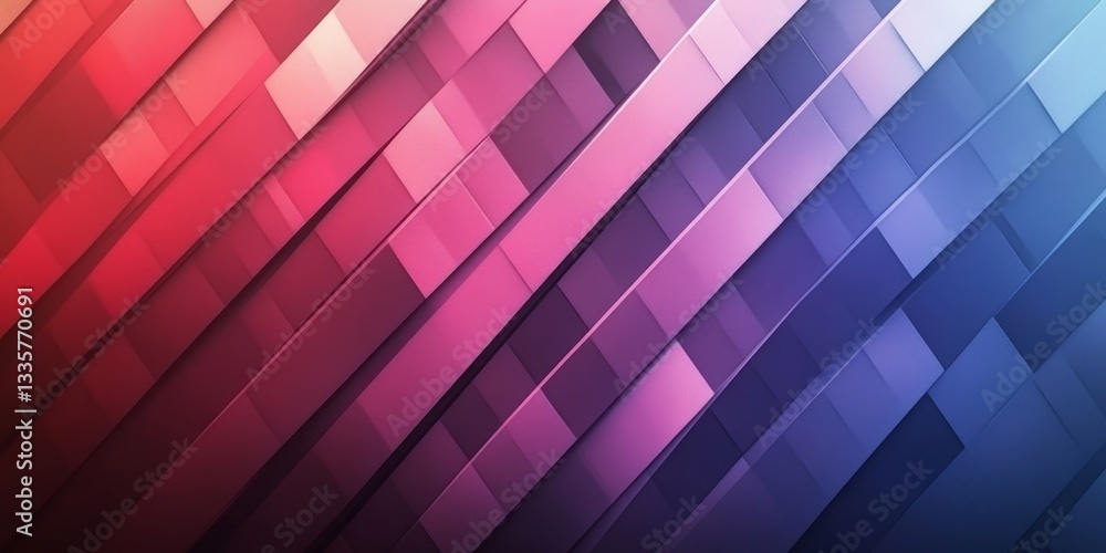 Poster diagonal abstract design shows bands of color gradation and shading