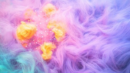 Fototapeta premium Abstract Network Colorful Threads Digital Connections Global Network Internet Concept