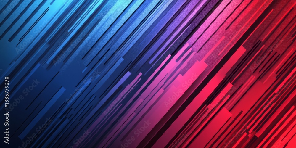 Poster abstract image showing diagonal blue to red color gradient