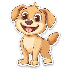 Fototapeta premium A cheerful cartoon dog with big eyes and a playful smile, perfect for pet-themed designs.