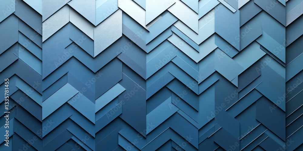 Poster blue geometric patterns create a visually interesting textured surface