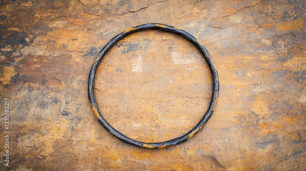 Poster Grunge Circle Frame  Rustic Texture  Stone Background  Design Element