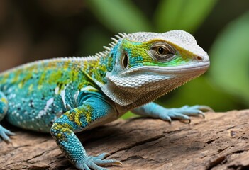 Fototapeta premium A lizard sits on the branch