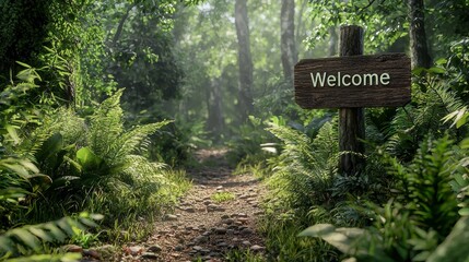 Welcome To Lush Green Forest Path