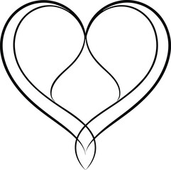 Elegant Heart with Intertwined Lines