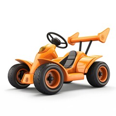 Fototapeta premium Vibrant Orange Go-Kart Toy for Kids with Streamlined Design
