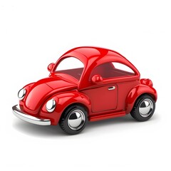 Obraz premium Iconic Miniature Red Car with Rounded Shape and Glossy Finish