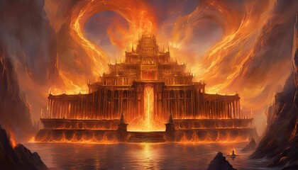 Fantasy fire castle