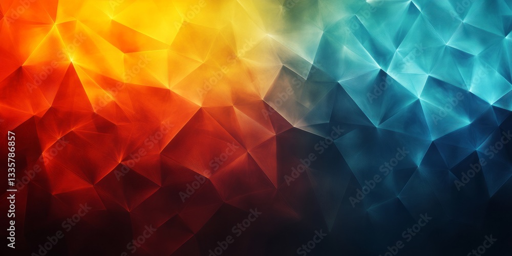 Aufkleber abstract faceted background with warm and cool color gradient