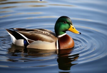 Obraz premium Orange-beaked duck floating in a pond
