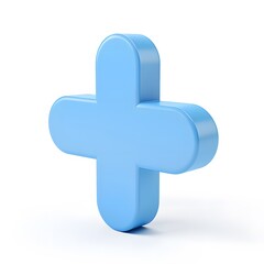 Obraz premium Blue 3D Plus Sign Symbol for Positive Concepts and Design Elements
