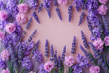 Pastel Lavender Floral Frame Backdrop for Elegant Events
