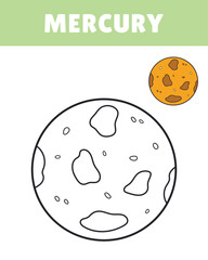 Planet mercury printable coloring page