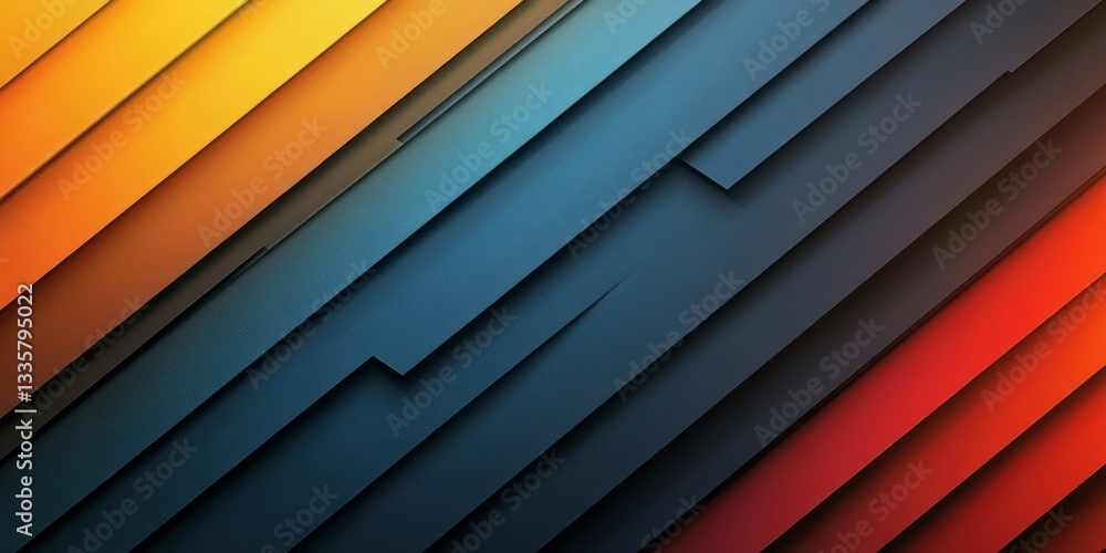 Poster colorful diagonal layers create a visually interesting abstract composition