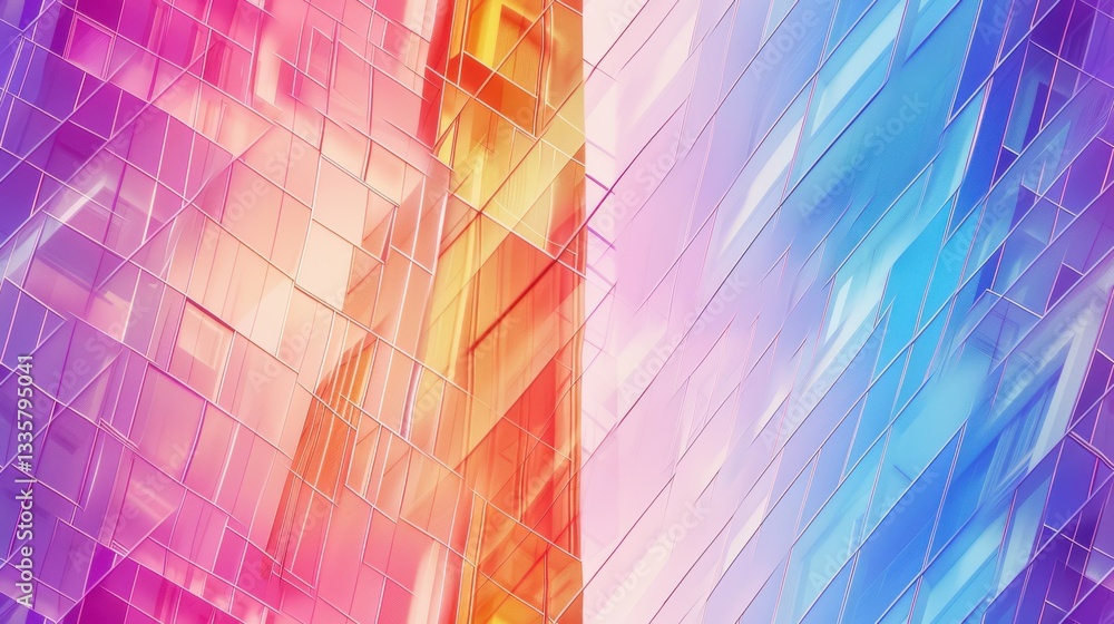 Poster futuristic abstract architecture with vibrant gradient