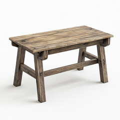 Rustic wooden bench with simple design and natural finish