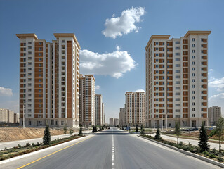 Urban Skyline, Residential Buildings Illustration