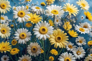 Fototapeta premium Vibrant Yellow Daisy Flower Background for Lively Floral Arrangements