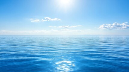 Obraz premium Tranquil Ocean Vista: A Serene Seascape Under a Bright Sky