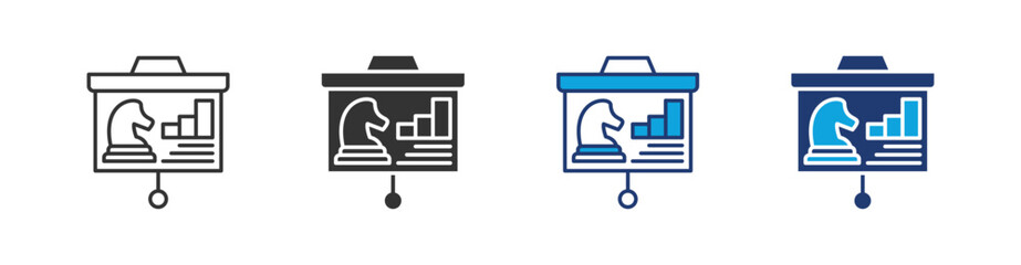 Strategy Multi Style Icon Set Vector 