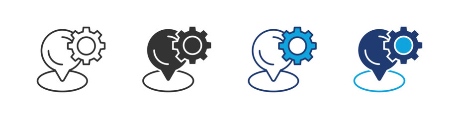 Positioning Multi Style Icon Set Vector 