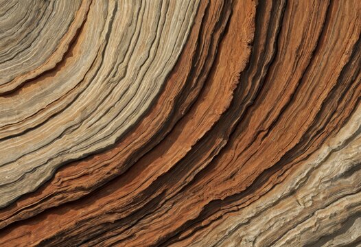 Aromatic wood has a very long brown and brown curved pattern